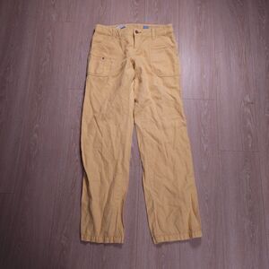 Pilcro & The Letterpress Anthropologie Linen Blend Carpenter Pants Size 6 Yellow